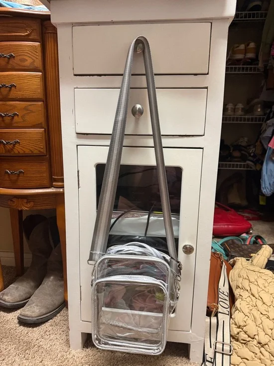 Clear Silver Crossbody Bag with Adjustable Strap - Picture 1 of 1